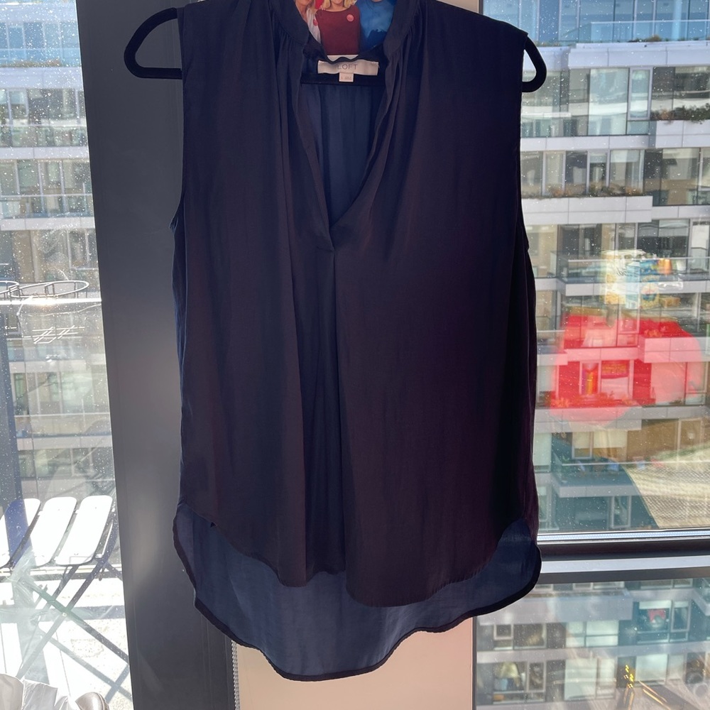 Navy shell top